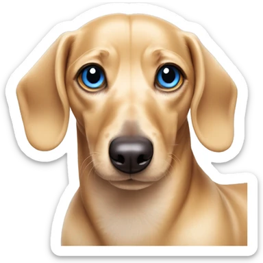 Light colored mini weiner dog blonde blue eyes  sticker