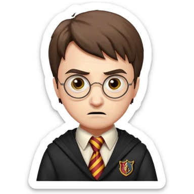 angry harry potter with griffindor tie sticker