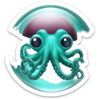 crystal ball with turquoise surgical octopus sticker