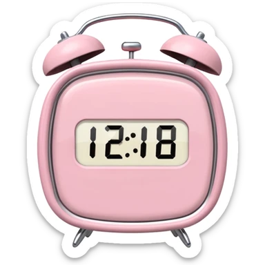 Please make me an alarm clock digital that will show six o'clock in the morning and make it in the style of ios 18.1 and aesthetic and the color is light pink  sticker