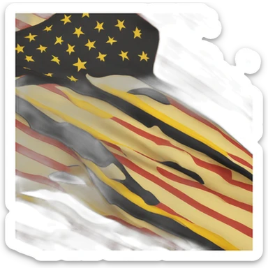 A flag with red stripes and a yellow stripe too sticker
