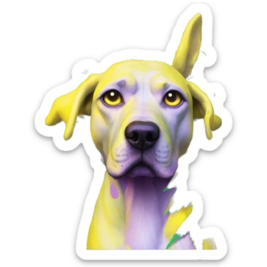 420 .Zombie_ Vaporwave black holographic oilslick zombie unicorn dog smoking yellow caution tape hemp leaves Pegasus hemp plants sticker