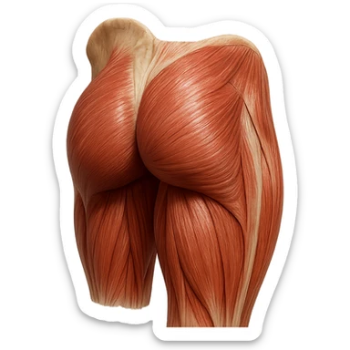 muscolo umano porzione anatomica dei glutei iperrealistico sticker