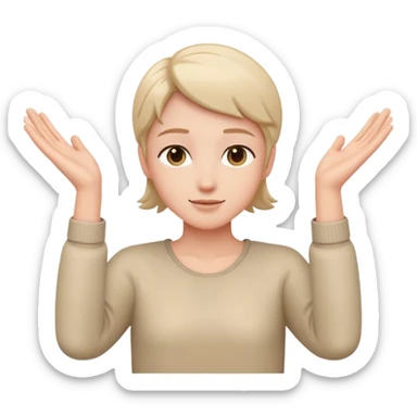 Person with open arms in a trusting pose sticker