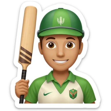 A person celebrating after winning a match of cricket sticker