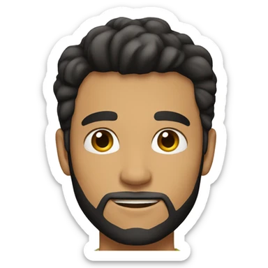 Tan 24 year old guy with black hair and short beard sticker