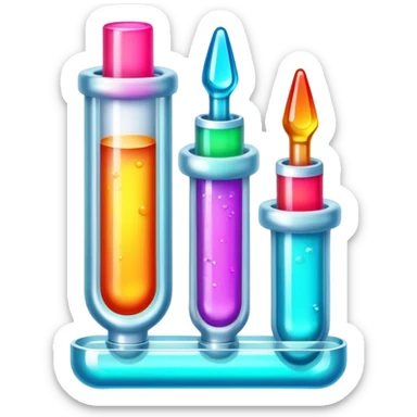 Epoxy resin art icon, jewelry and decorative items made with fluorescent epoxy resin, visible tubes of resin with bright colors, mixing tools, and molds, glowing effect on the resin, minimalistic style, clean lines, transparent background. sticker