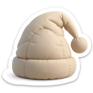 soft, plushy sleep cap with pompom in cushion style sticker