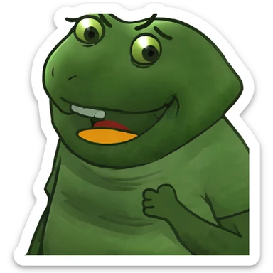 man choking himself laughing  sticker