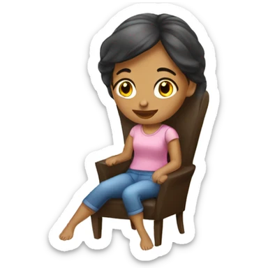 Une fille sur un fauteuil sticker