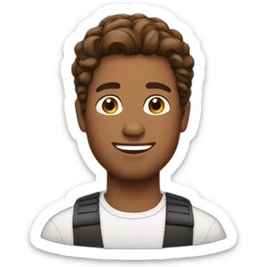a brown guy with french and nice hairstyle sticker
