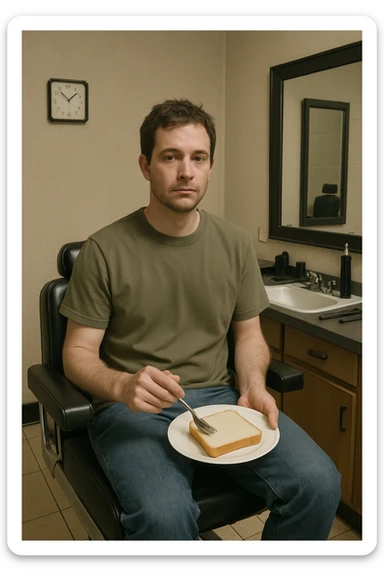 sartarosh xona bunaqa zur darajada bulmasin keyin shunchaki tarelka v vilka ushlab utirsin tarelkada esa faqat non bulsin kayfiyati xam urtacha bulsin xursan bob ketmasin sticker