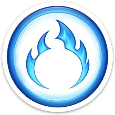 A minimalist CD disc with a subtle blue fire design, emoji style, blue fire, variation 3 sticker