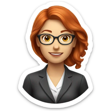 Redhead female accountant glasses sticker