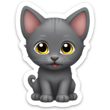 Fuzzy little korat kitten sticker
