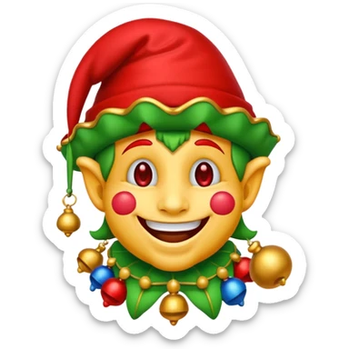 funny jester emoji sticker