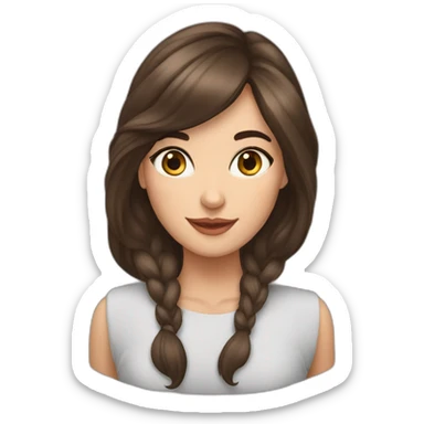 Brunette Anastasia loves cats sticker