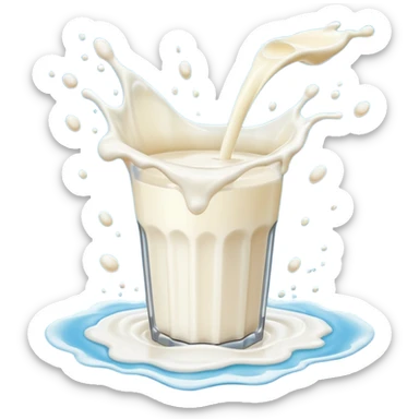 A squirt of milk flying in the air  sticker