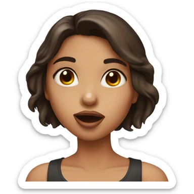 Brunette girl that is sending kisses sticker