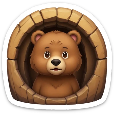 make a emoji with a round cave and a bear in it sticker