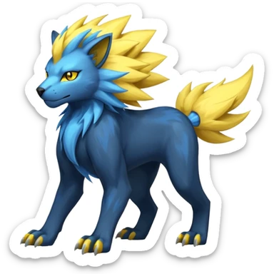 Pyroar-Manectric-Luxray-Fakémon-fusion-animal-creature, full body  sticker