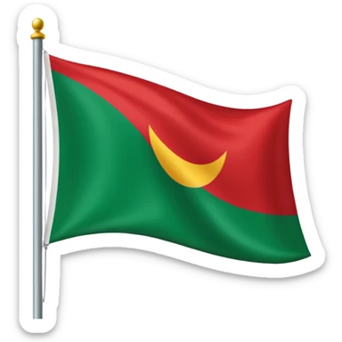 Una bandera roja y verde abajo corte recto sticker