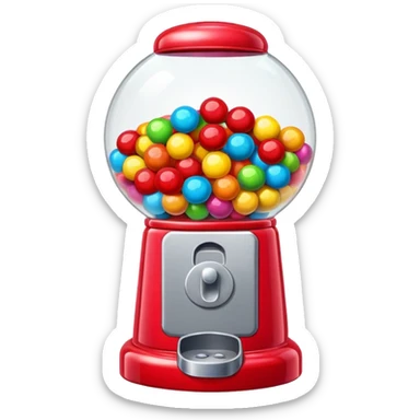 Red Bubblegum machine with multicolored gumballs sticker