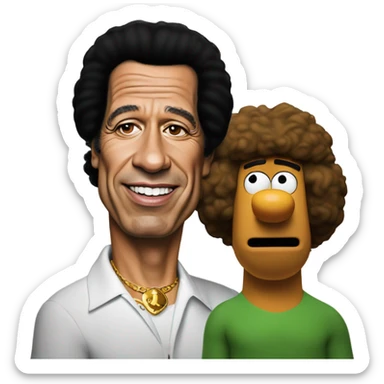 Photo realistic Muammar Gaddafi with cartoon Brian Griffin from Family Guy and Scooby Doo sticker