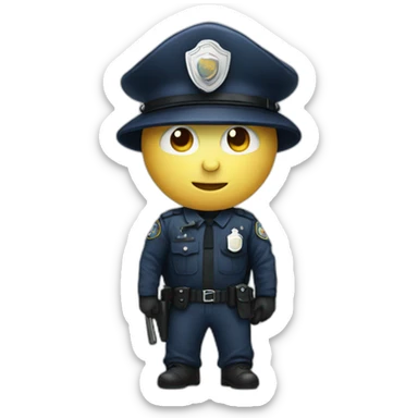 Mushroom-headed man with police suit sticker