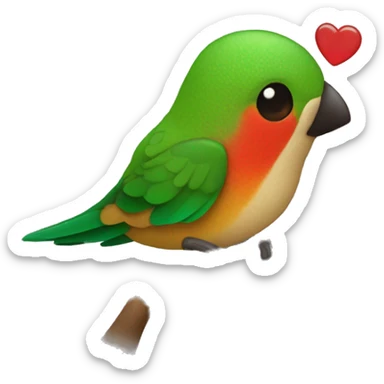 emoji de un colibrí con dos enamorados sticker