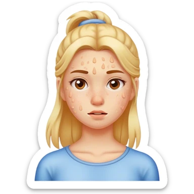 Chica con granos sticker