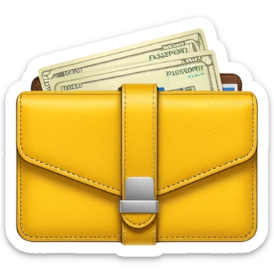Travel yellow wallet – larger, holds passport and tickets.
 sticker