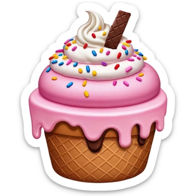 Melting pink arty Ice cream cake sticker