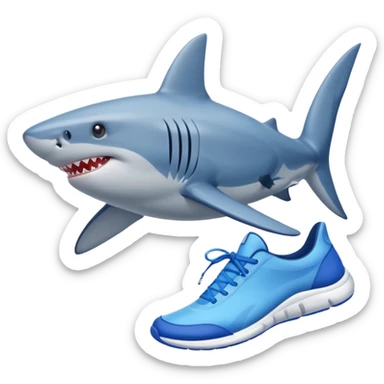 Tralalero Tralala, a shark with blue sneakers sticker
