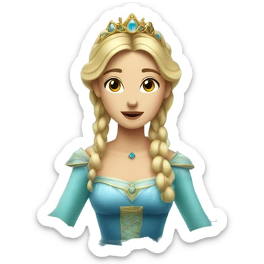 Emoji of a princess who is surrounded by lakes and springs and is apparently a princess of all the waters in the area sticker