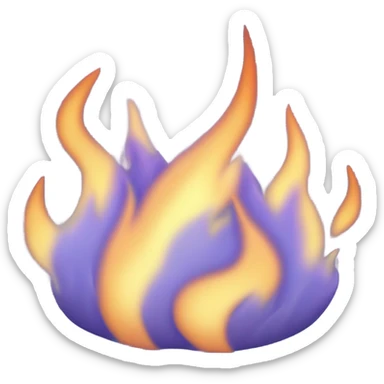Periwinkle realistic fire sticker