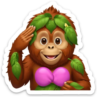 orangutang blowing kiss sticker
