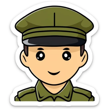 rear view of military personnel wearing a cap or hat sticker