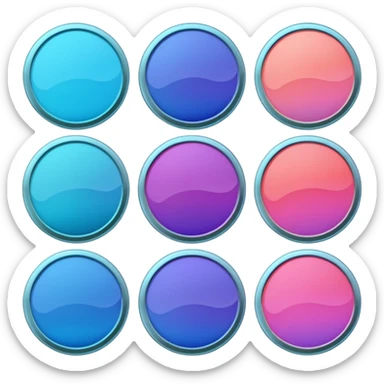 coins credit pack in gradient of turquoise, blue, pink, purple, and coral color sticker
