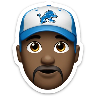 Sad detroit lions fan white with blue eyes sticker