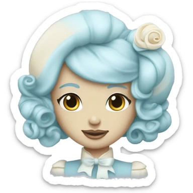 Macaron pastel blue with cream or Marie antoniette sticker