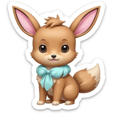 Kawaii Shiny Colorful Pastel Baby Innocent Chibi Kawaii Cute Adorable Eevee Full Body sticker