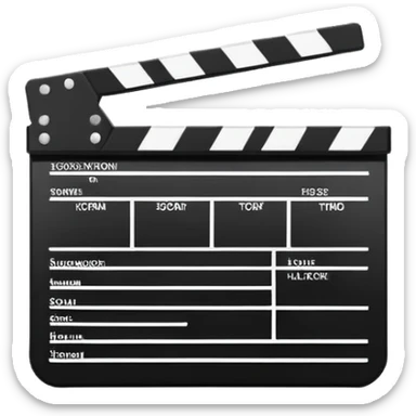 extremely minimal clapperboard icon, only the most essential lines, simple design sticker