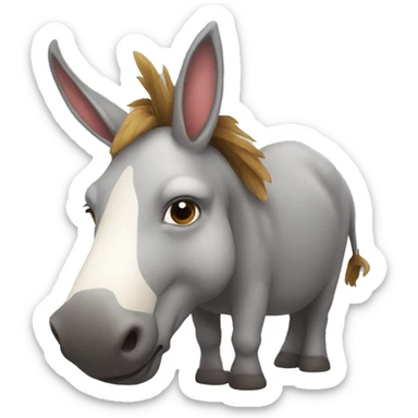 Burro subido en un elefante sticker