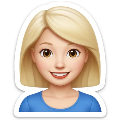 beauty white skin woman apple memoji style smiling sticker