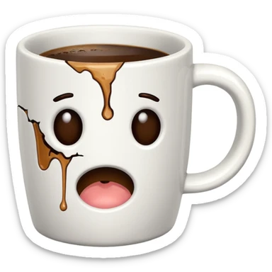 cracked mug no face sticker