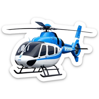 Eurocopter EC135 - Airbus Helicopters (Model Year: 2020) (Iconic colour: Blue and white) sticker