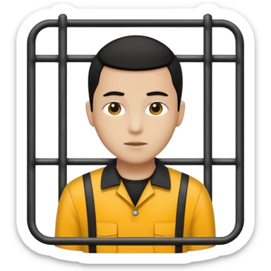 Humain avec une tenue de prisonnier noir et jaune  sticker