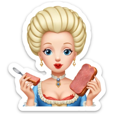 marie antoinette eating spam meat sticker