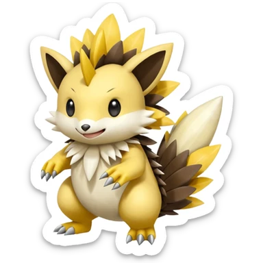 Sandslash-Emolga-Pachirisu-Cacomistl-Fakemon-hybrid-creature (full body) sticker